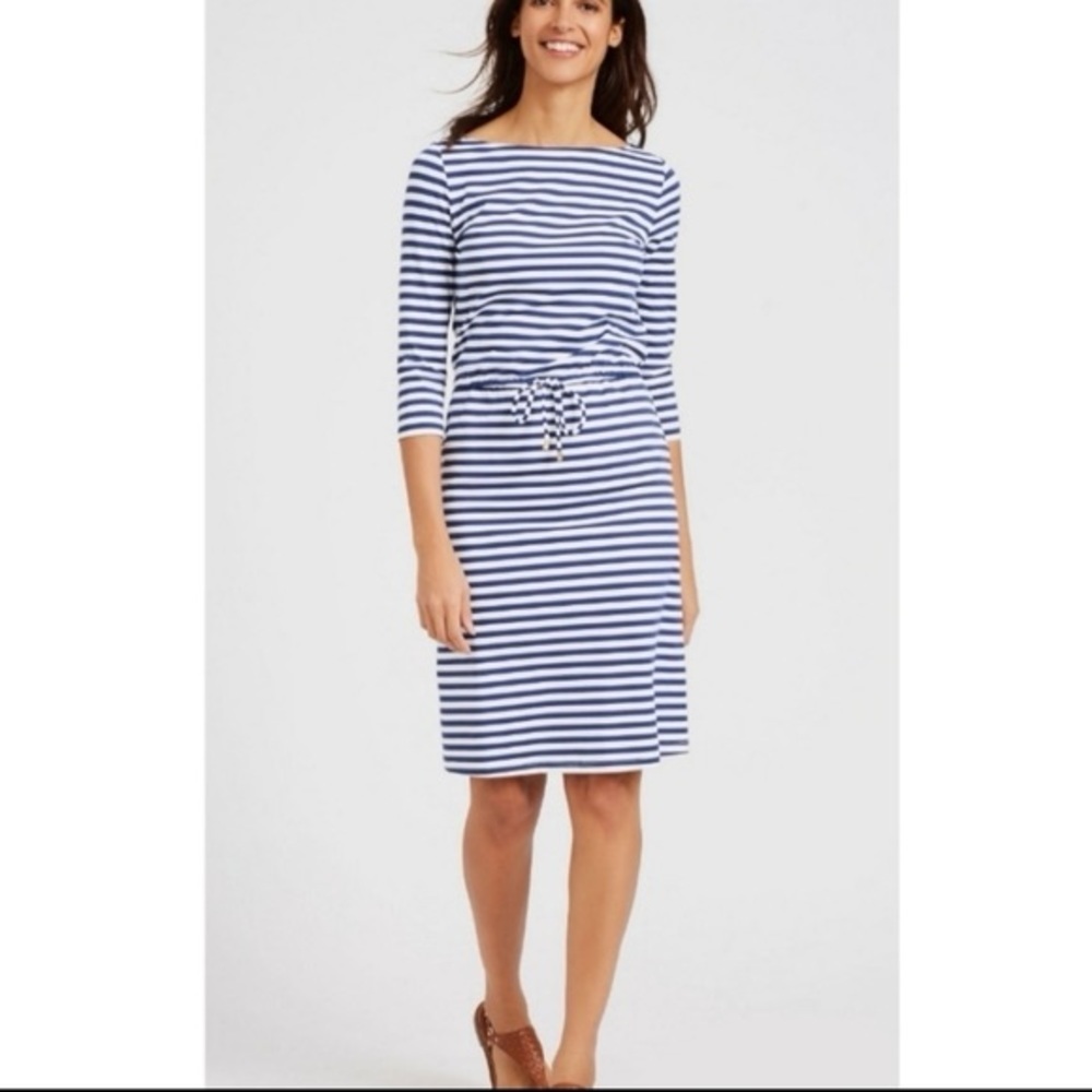 J. Mclaughlin Marianne Catalina Cloth Stripe Boatneck Nautical Dress